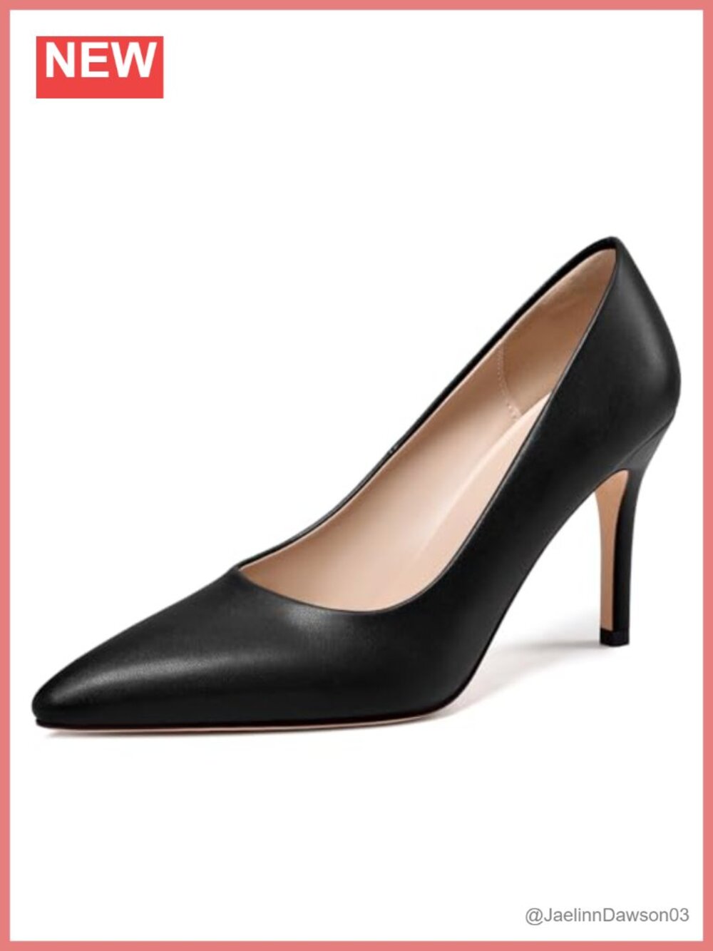Women's Elegant Pointed Toe Stiletto Heel Pumps Classic Faux Leather Slip-On